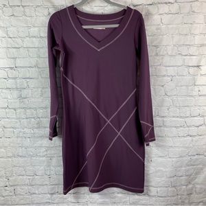 Lucy Tech Long Sleeve Athleisure Stretch Dress Purple Size M